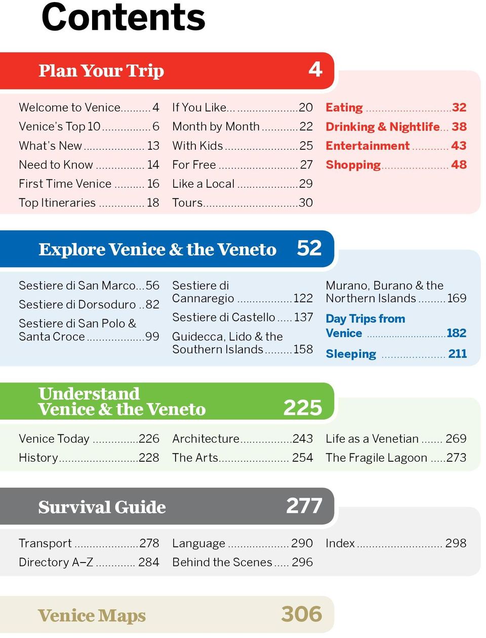 ..8 Sestiere di Polo & ta roce...99 Sestiere di annaregio... Sestiere di astello... 7 Guidecca, Lido & the Southern Islands... 58 Murano, urano & the Northern Islands... 69 ay Trips from Venice.