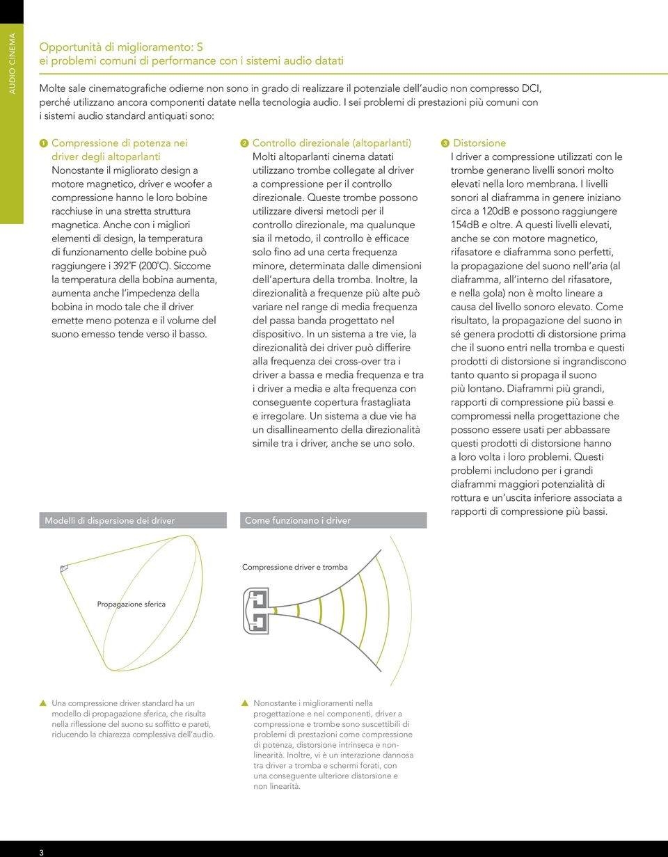 I sei problemi di prestazioni più comuni con i sistemi audio standard antiquati sono: 1 Compressione di potenza nei driver degli altoparlanti Nonostante il migliorato design a motore magnetico,