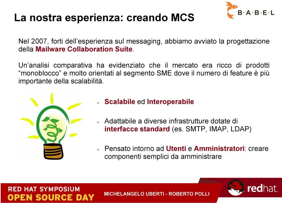 Un analisi comparativa ha evidenziato che il mercato era ricco di prodotti monoblocco e molto orientati al segmento SME dove il