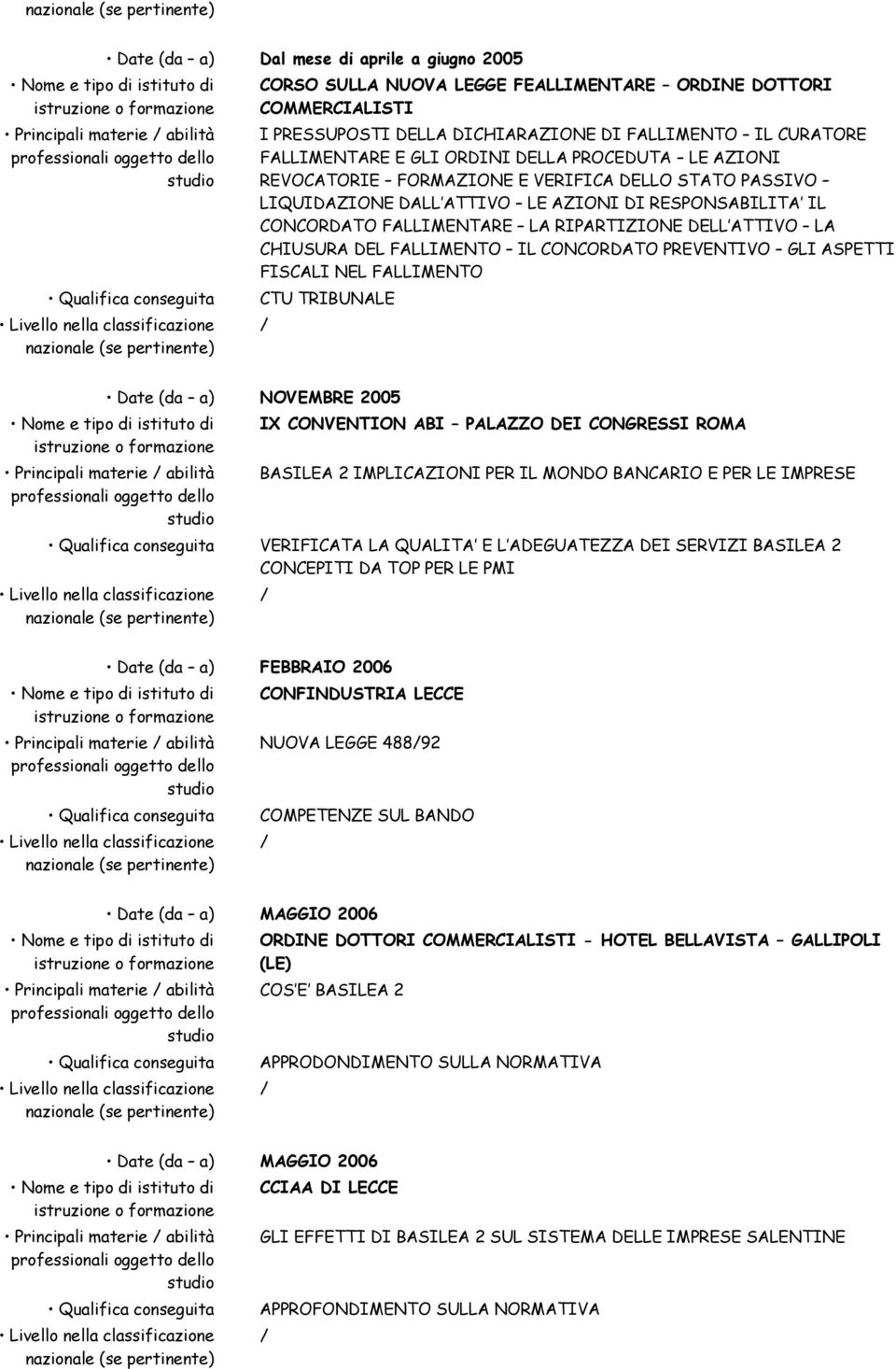 DEL FALLIMENTO IL CONCORDATO PREVENTIVO GLI ASPETTI FISCALI NEL FALLIMENTO CTU TRIBUNALE Date (da a) NOVEMBRE 2005 IX CONVENTION ABI PALAZZO DEI CONGRESSI ROMA BASILEA 2 IMPLICAZIONI PER IL MONDO