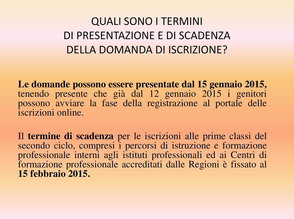 fase della registrazione al portale delle iscrizioni online.