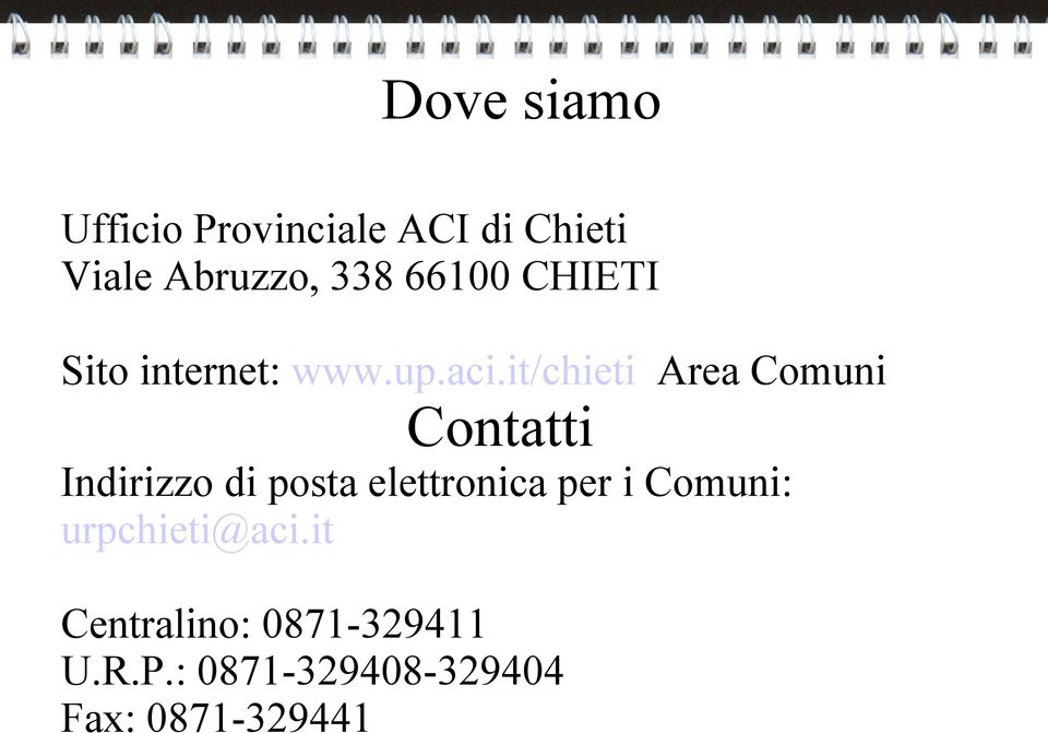 it/chieti Area Comuni Contatti Indirizzo di posta elettronica per