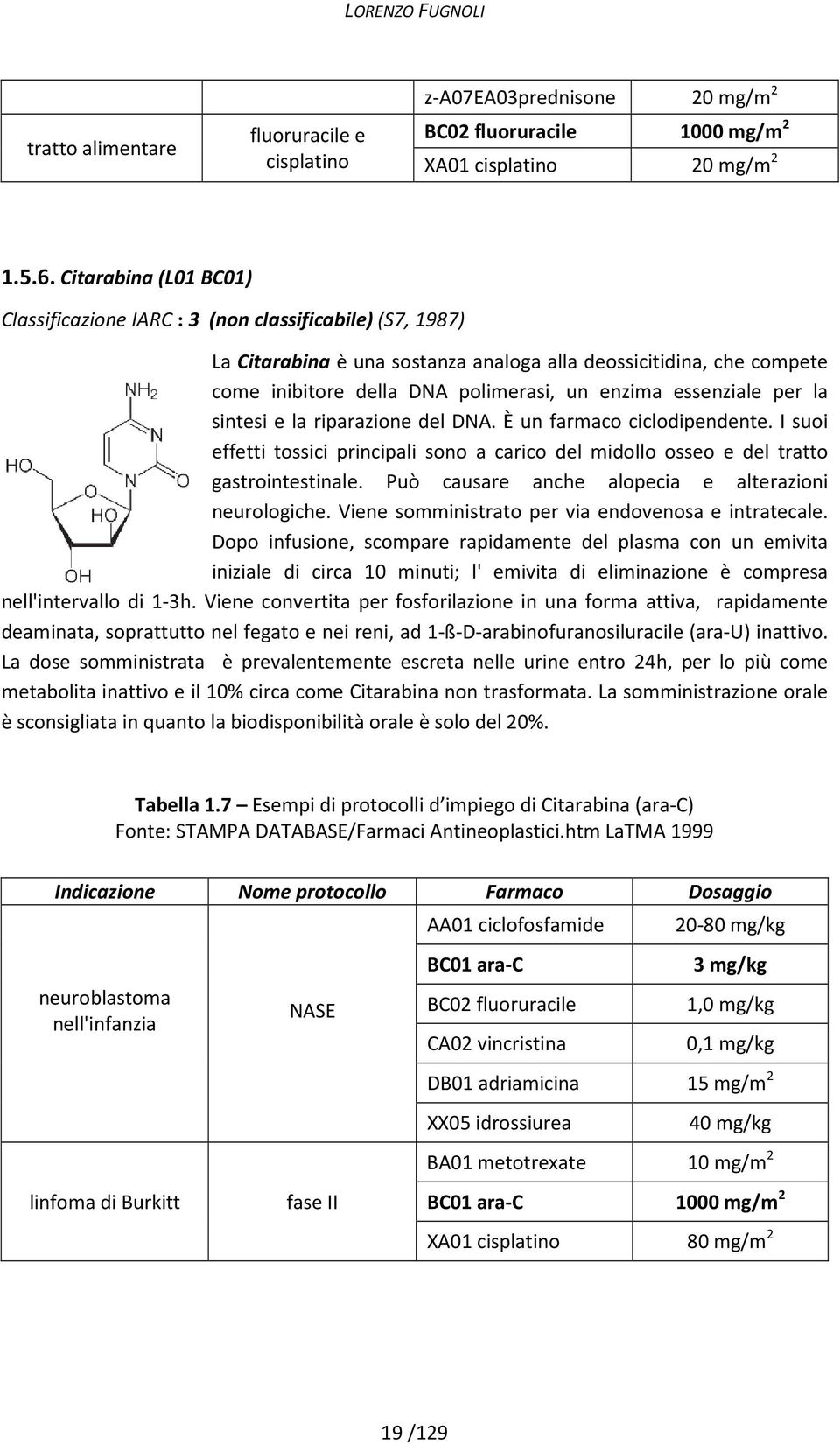 essenziale per la sintesi e la riparazione del DNA. È un farmaco ciclodipendente. I suoi effetti tossici principali sono a carico del midollo osseo e del tratto gastrointestinale.