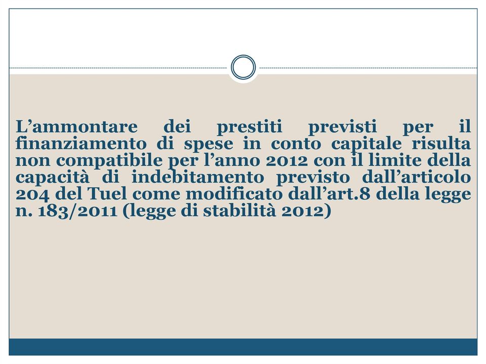 della capacità di indebitamento previsto dall articolo 204 del Tuel