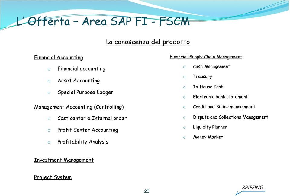 Management Accunting (Cntrlling) Credit and Billing management Cst center e Internal rder Dispute and Cllectins