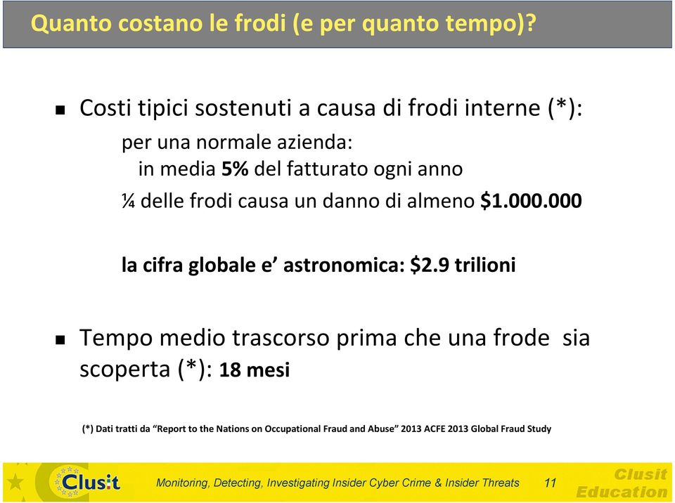 causa un danno di almeno $1.000.000 la cifra globale e astronomica: $2.