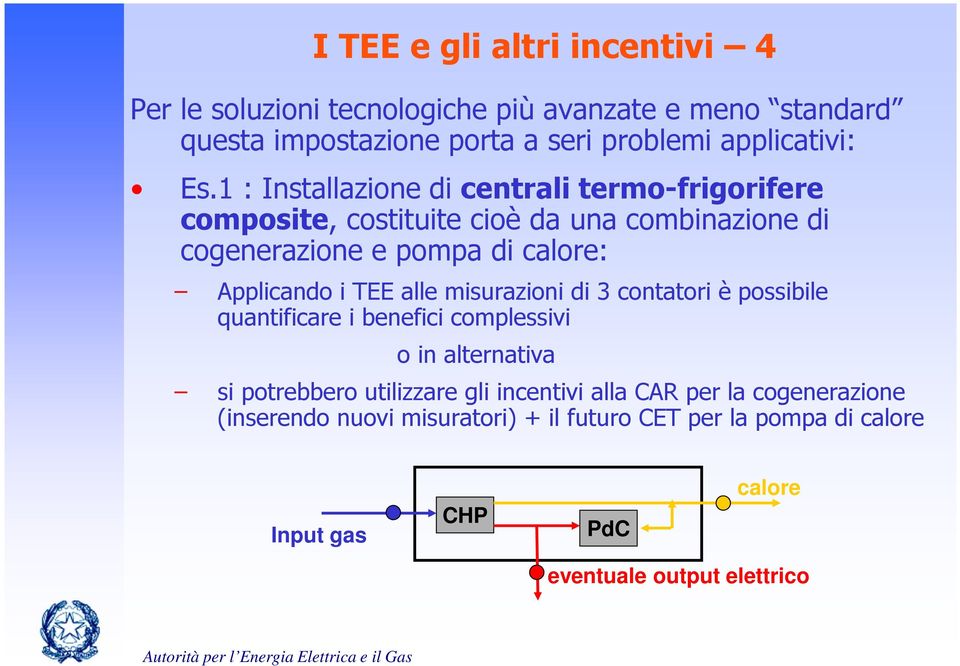 i TEE alle misurazioni di 3 contatori è possibile quantificare i benefici complessivi o in alternativa si potrebbero utilizzare gli incentivi