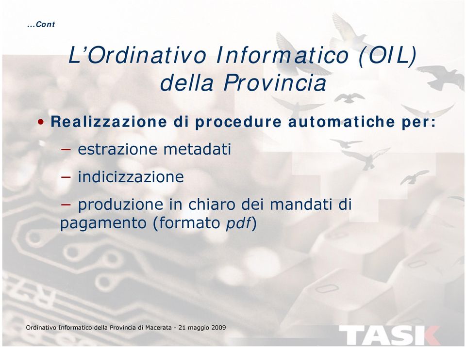 estrazione metadati indicizzazione della