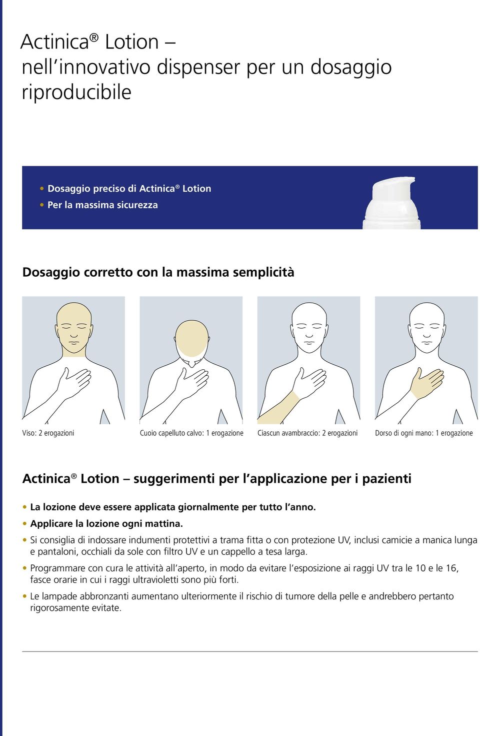 giornalmente per tutto l anno. Applicare la lozione ogni mattina.