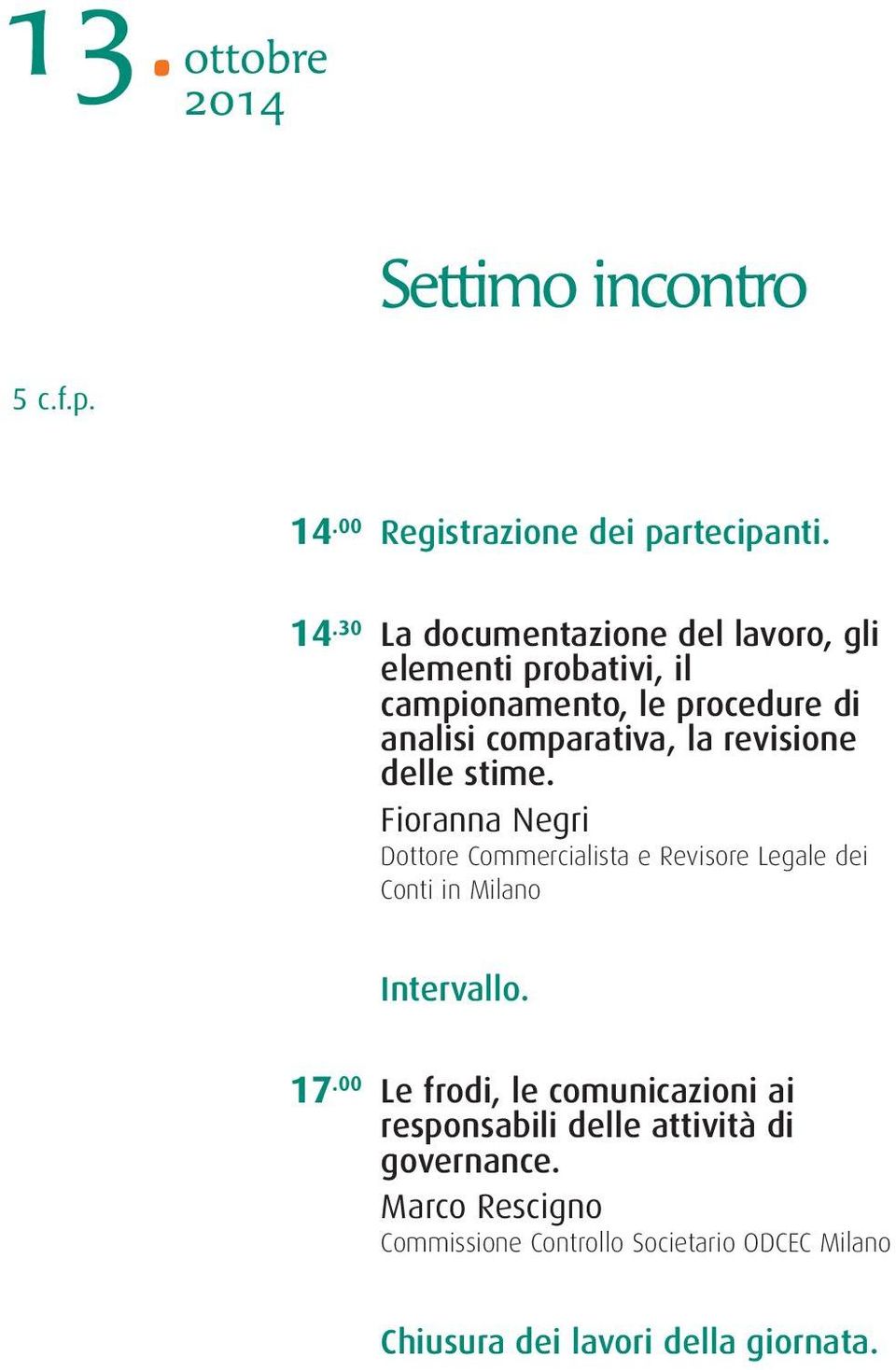 campionamento, le procedure di analisi comparativa, la revisione