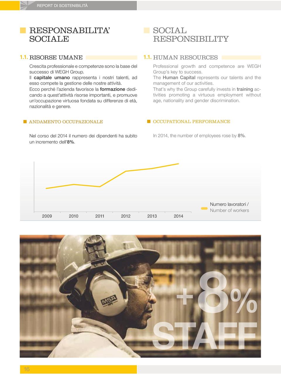 Ecco perché l azienda favorisce la formazione dedicando a quest attività risorse importanti, e promuove un occupazione virtuosa fondata su differenze di età, nazionalità e genere.