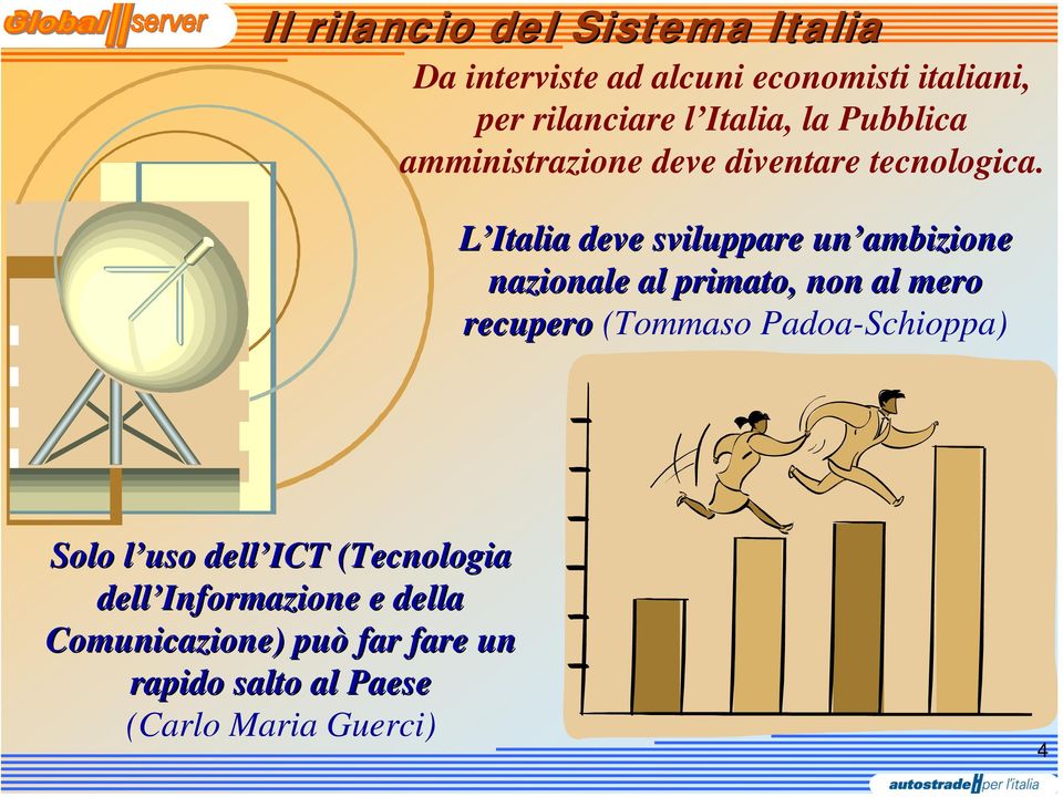 L Italia deve sviluppare un ambizione nazionale al primato, non al mero recupero (Tommaso