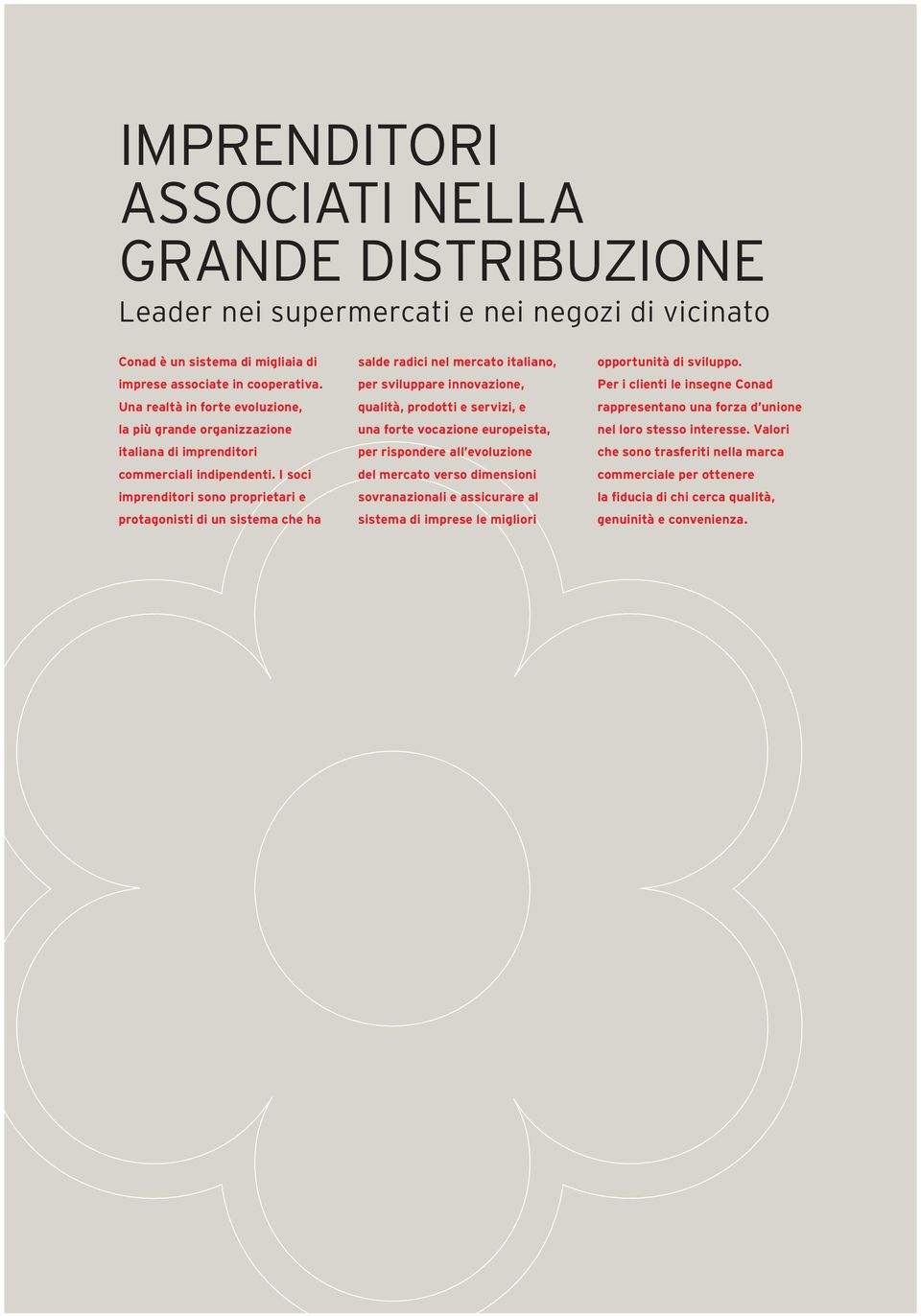 I soci imprenditori sono proprietari e protagonisti di un sistema che ha salde radici nel mercato italiano, per sviluppare innovazione, qualità, prodotti e servizi, e una forte vocazione europeista,