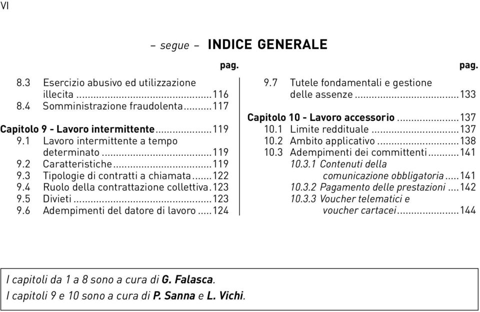 5 Divieti...123 9.6 Adempimenti del datore di lavoro...124 pag. 9.7 Tutele fondamentali e gestione delle assenze...133 Capitolo 10 - Lavoro accessorio...137 10.1 Limite reddituale...137 10.2 Ambito applicativo.