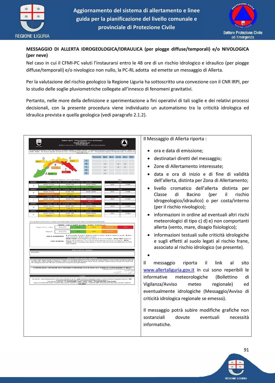 Per la valutazione del rischio geologico la Regione Liguria ha sottoscritto una convezione con il CNR IRPI, per lo studio delle soglie pluviometriche collegate all innesco di fenomeni gravitativi.