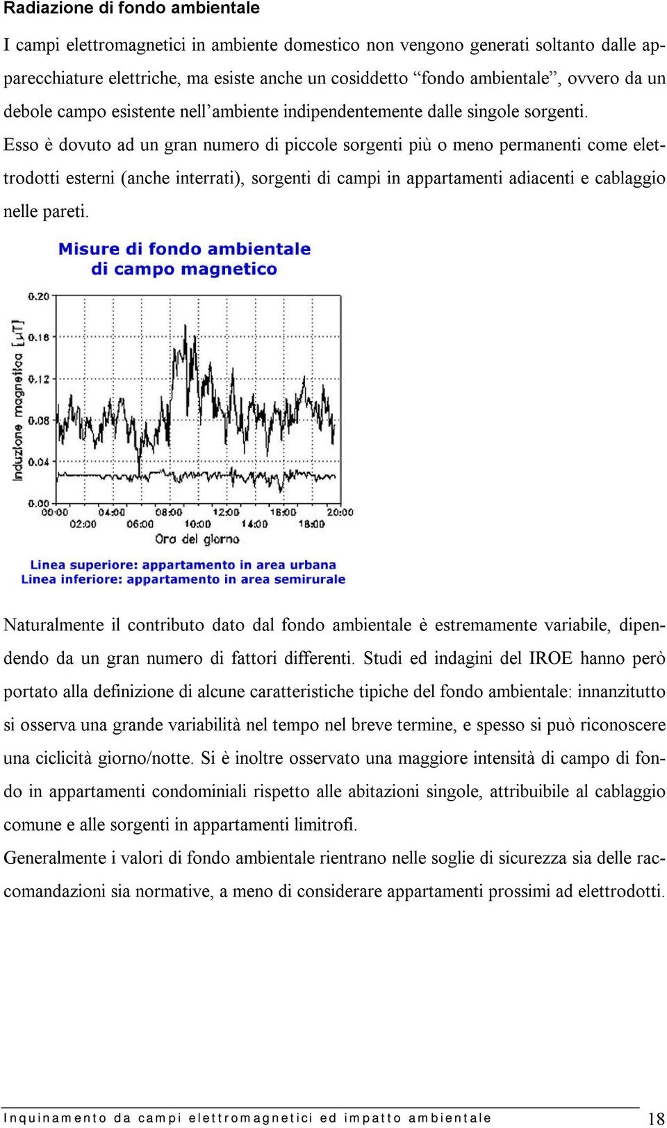 Esso è dovuto ad un gran numero di piccole sorgenti più o meno permanenti come elettrodotti esterni (anche interrati), sorgenti di campi in appartamenti adiacenti e cablaggio nelle pareti.