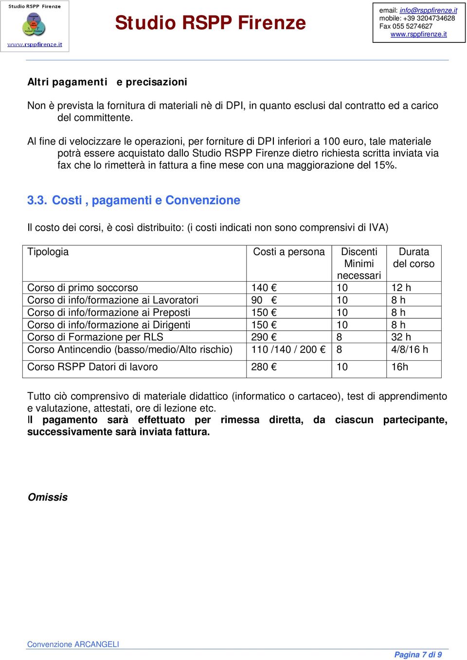 rimetterà in fattura a fine mese con una maggiorazione del 15%. 3.