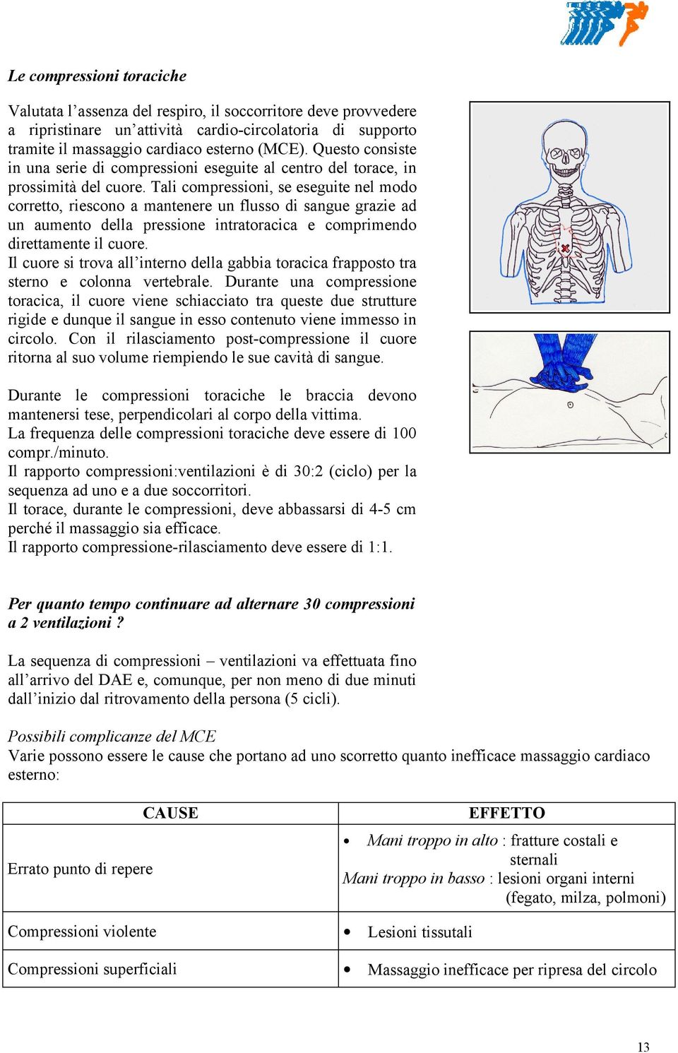 Tali compressioni, se eseguite nel modo corretto, riescono a mantenere un flusso di sangue grazie ad un aumento della pressione intratoracica e comprimendo direttamente il cuore.