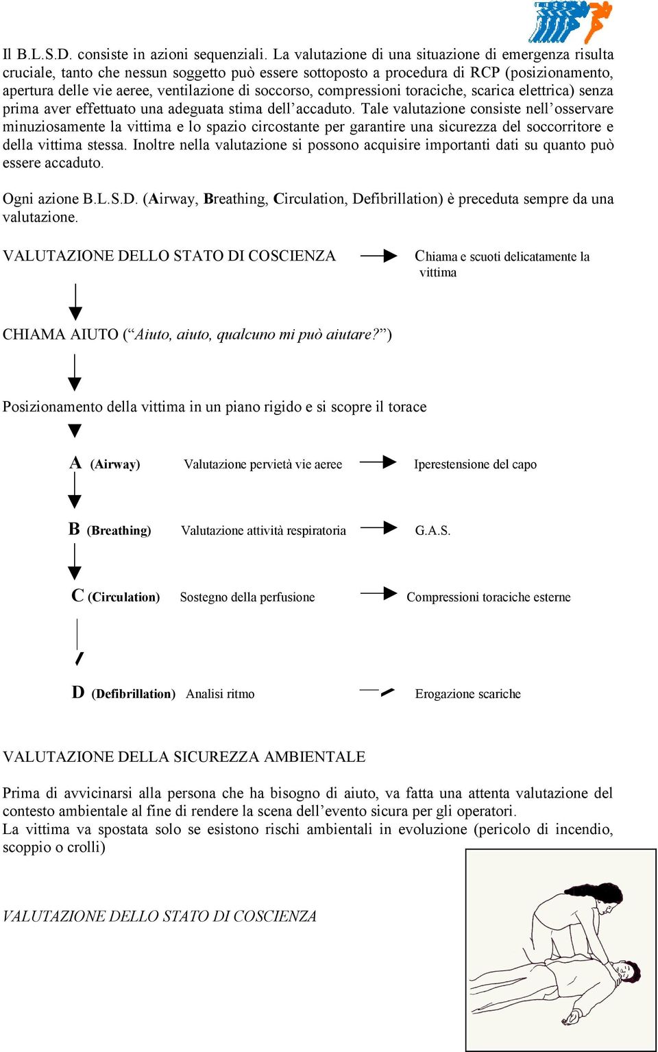 compressioni toraciche, scarica elettrica) senza prima aver effettuato una adeguata stima dell accaduto.