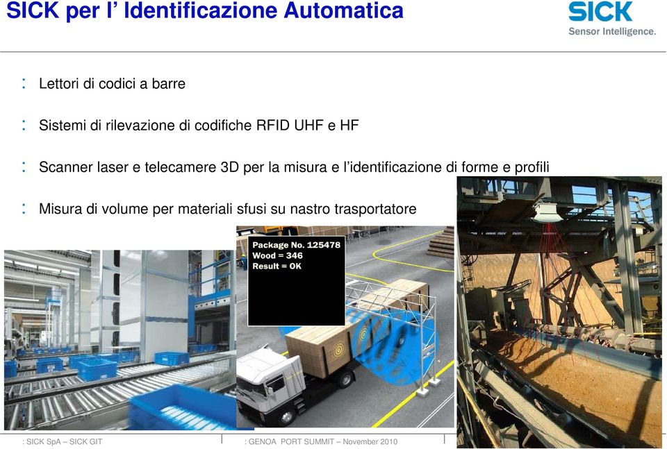 l identificazione i di forme e profili : Misura di volume per materiali sfusi su nastro