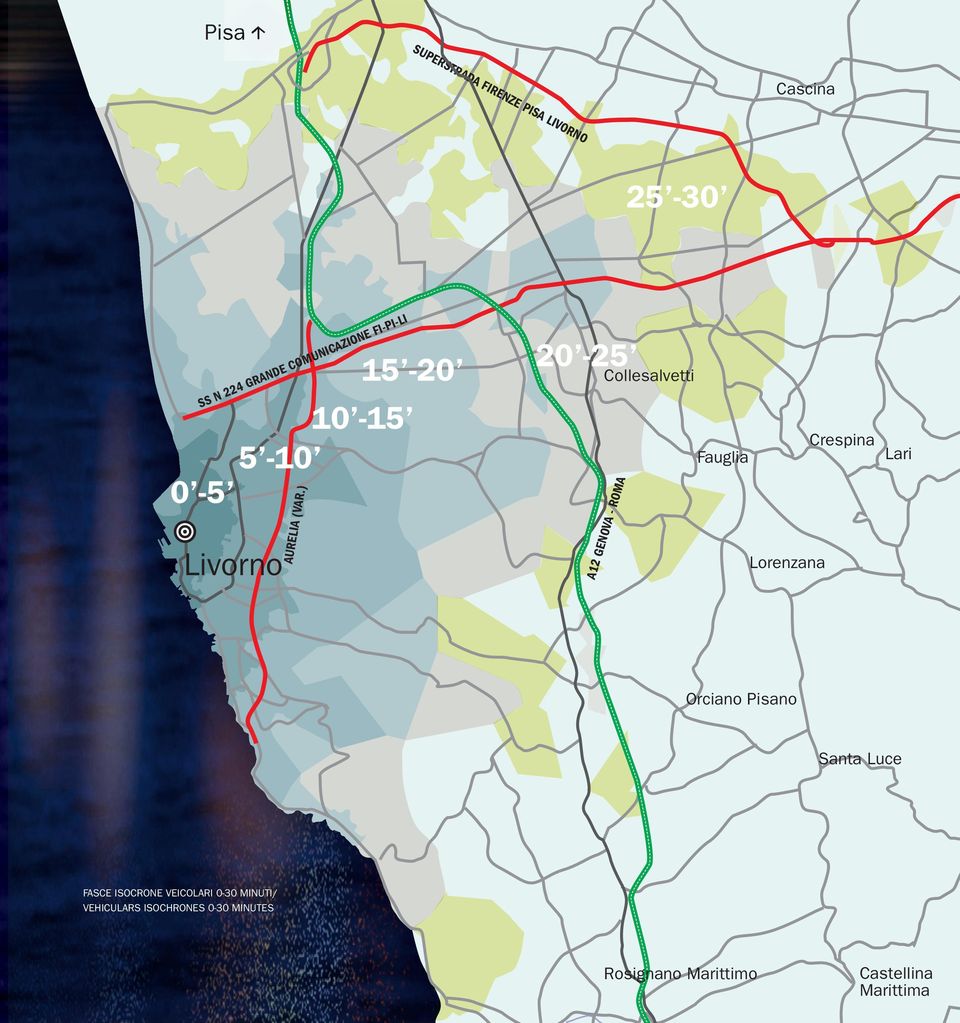 )Lorenzana a12 genova - roma crespina Lari orciano pisano santa Luce FAsce IsocroNe