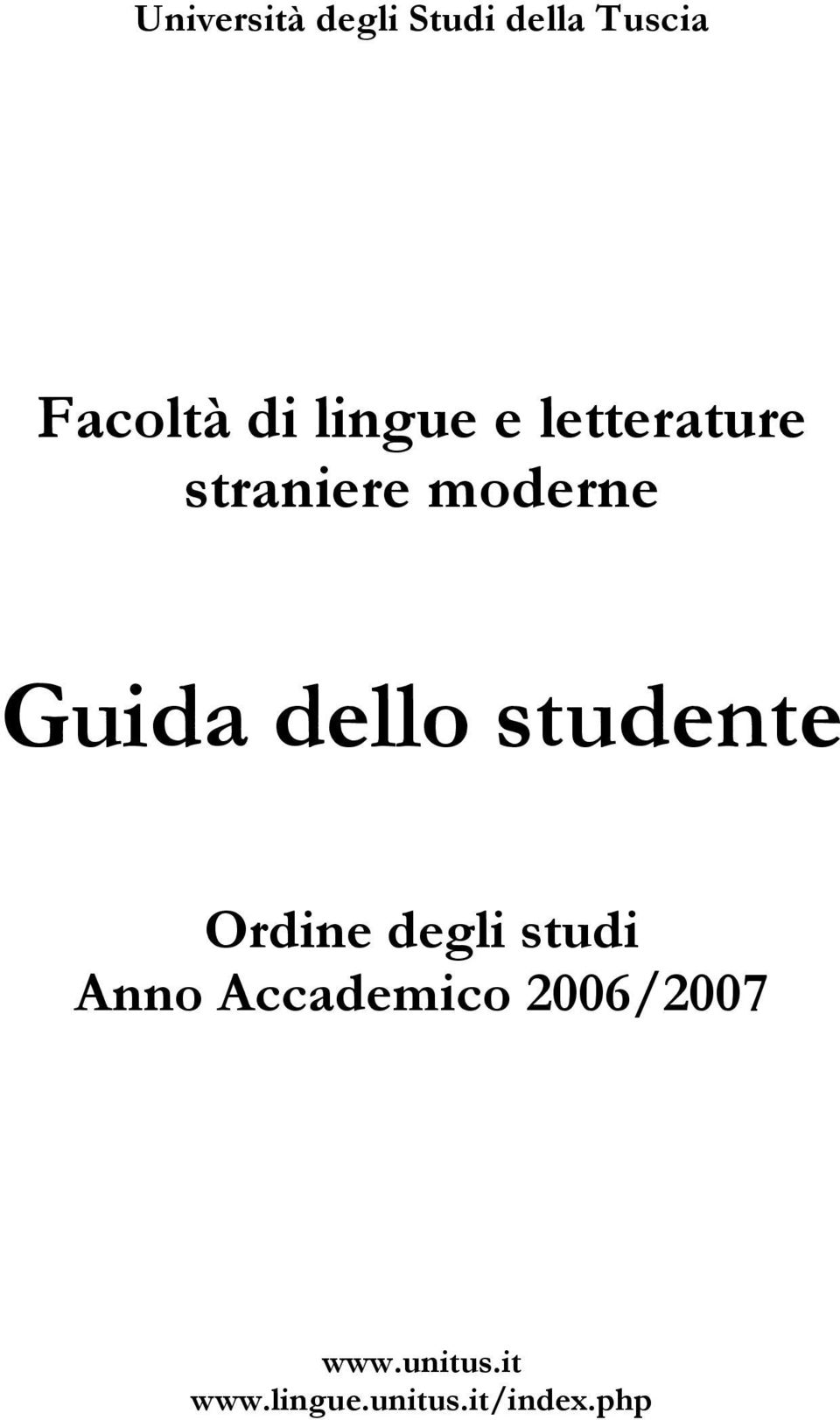 dello studente Ordine degli studi Anno