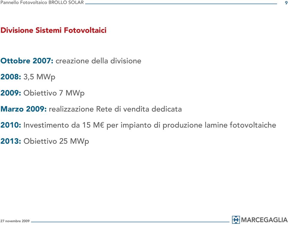 realizzazione Rete di vendita dedicata 2010: Investimento da 15