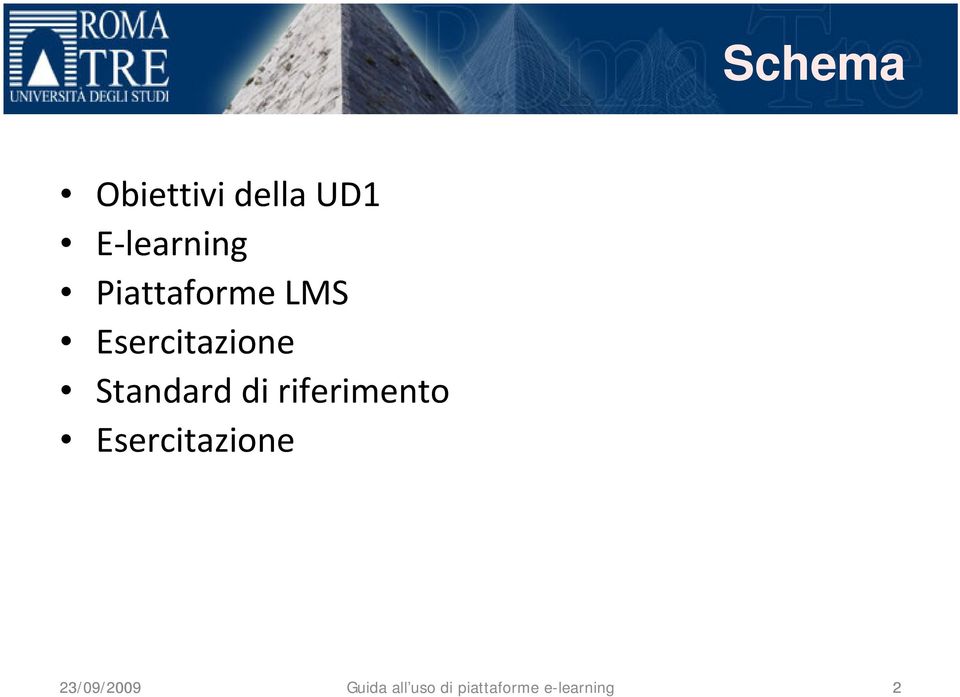 di riferimento Esercitazione 23/09/2009