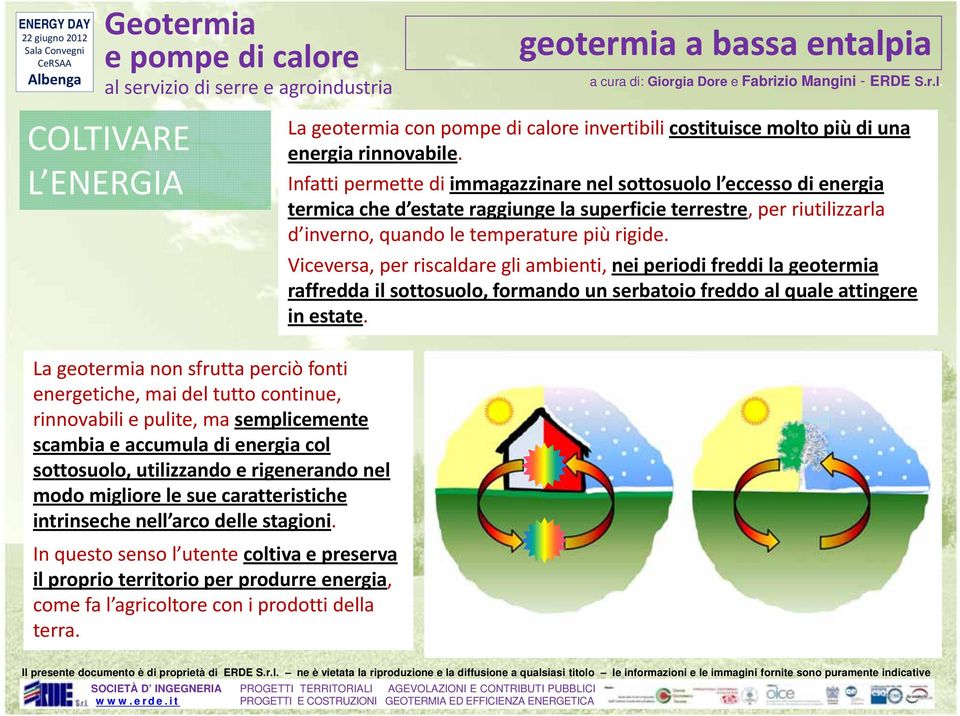 In questo senso l utente coltiva e preserva il proprio territorio per produrre energia, come fa l agricoltore con i prodotti della terra.