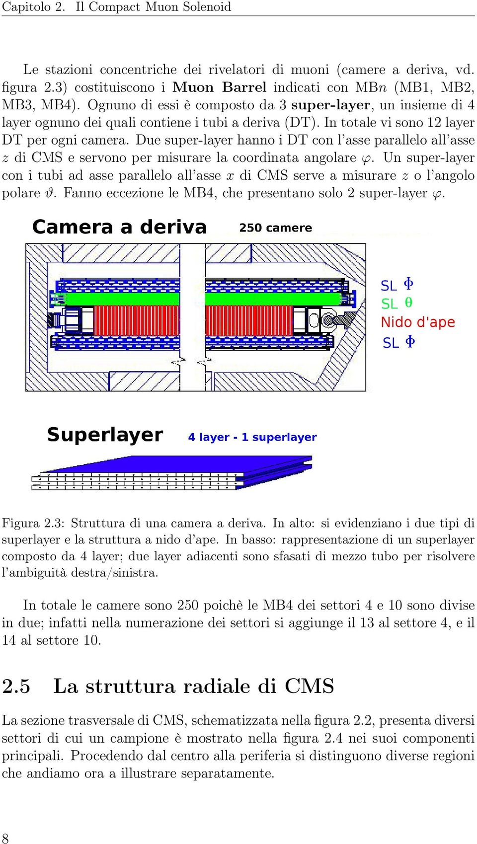 Due super-layer hanno i DT con l asse parallelo all asse z di CMS e servono per misurare la coordinata angolare ϕ.