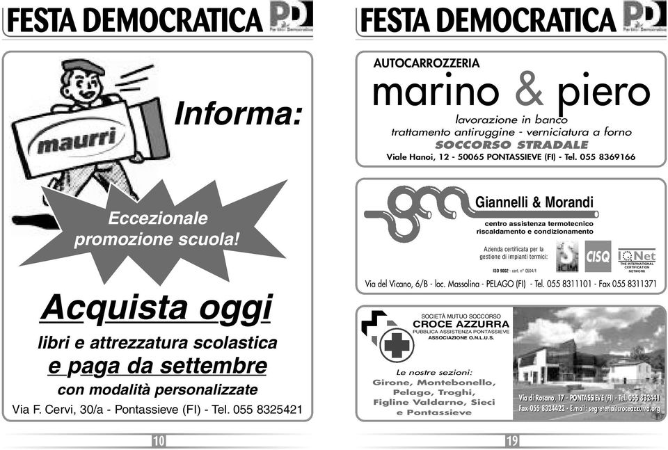 055 8325421 Giannelli & Morandi centro assistenza termotecnico riscaldamento e condizionamento Azienda certificata per la gestione di impianti termici: ISO 9002 - cert.