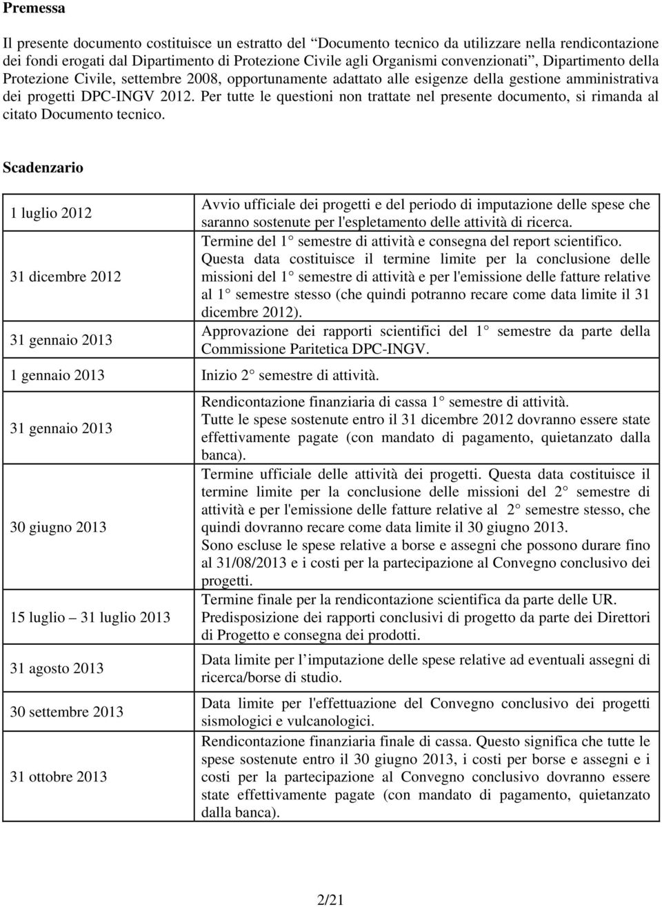 Per tutte le questioni non trattate nel presente documento, si rimanda al citato Documento tecnico.