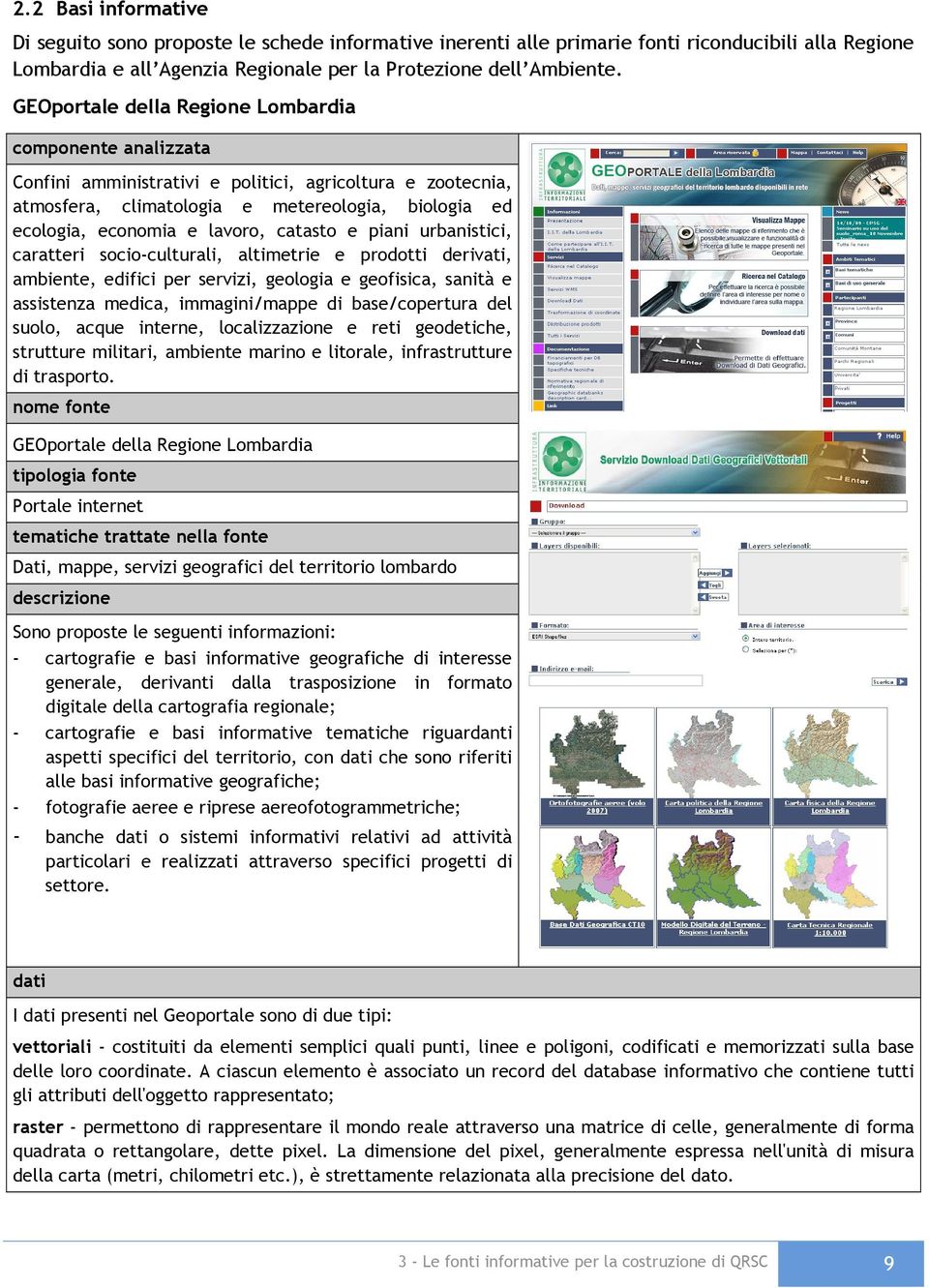 catasto e piani urbanistici, caratteri socio-culturali, altimetrie e prodotti derivati, ambiente, edifici per servizi, geologia e geofisica, sanità e assistenza medica, immagini/mappe di