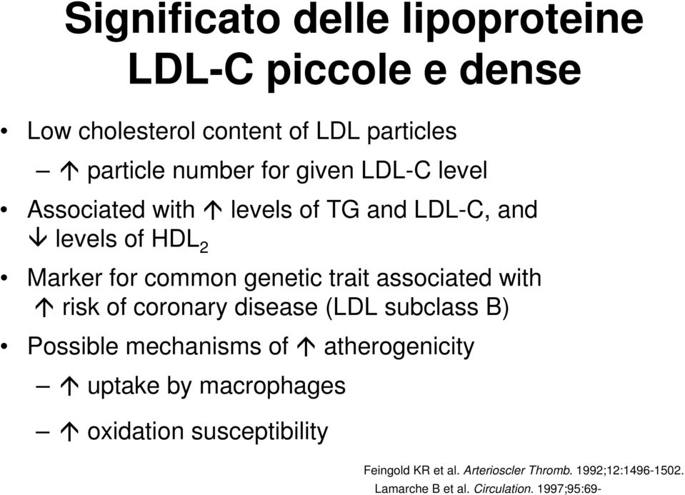 associated with risk of coronary disease (LDL subclass B) Possible mechanisms of atherogenicity uptake by