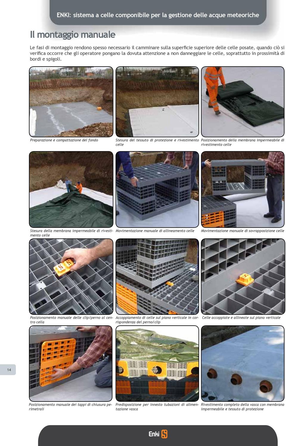 Preparazione e compattazione del fondo Stesura del tessuto di protezione e rivestimento celle Posizionamento della membrana impermeabile di rivestimento celle Stesura della membrana impermeabile di