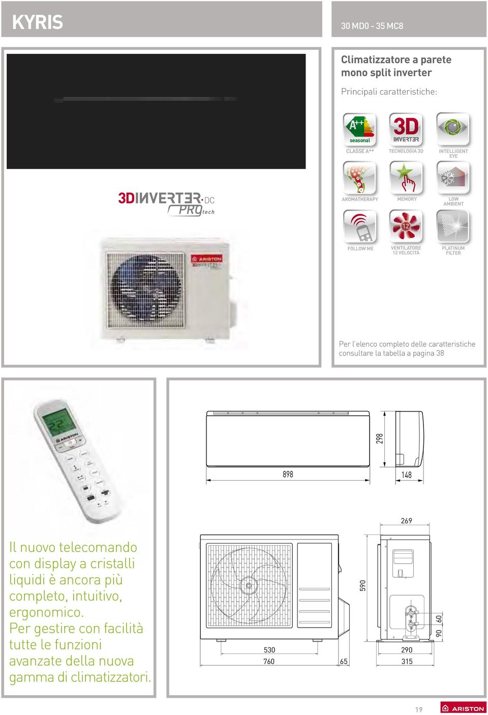 caratteristiche consultare la tabella a pagina 38 298 898 148 269 Il nuovo telecomando con display a cristalli liquidi è ancora più