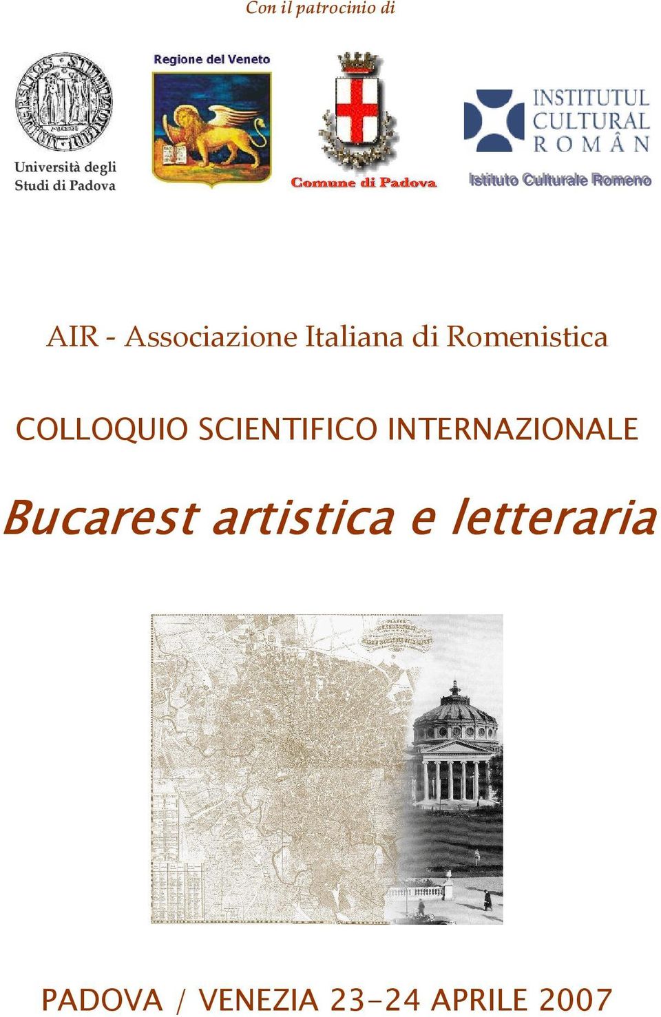 AIR - Associazione Italiana di Romenistica COLLOQUIO SCIENTIFICO