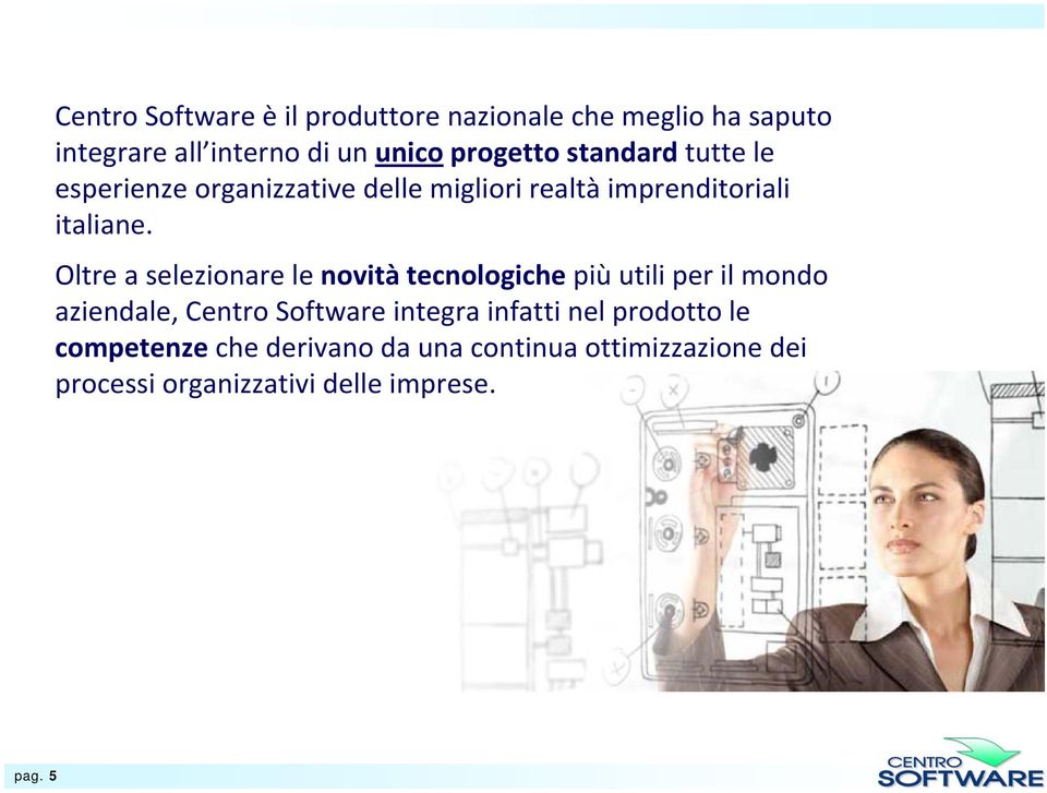 Oltre a selezionare le novità tecnologiche più utili per il mondo aziendale, Centro Software integra