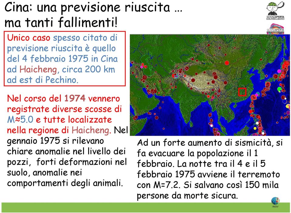 Nel corso del 1974 vennero registrate diverse scosse di M 5.0 e tutte localizzate nella regione di Haicheng.