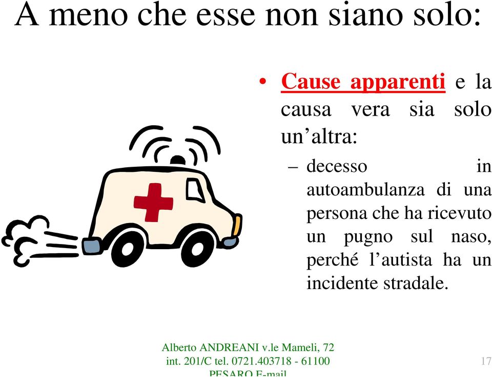 autoambulanza di una persona che ha ricevuto un