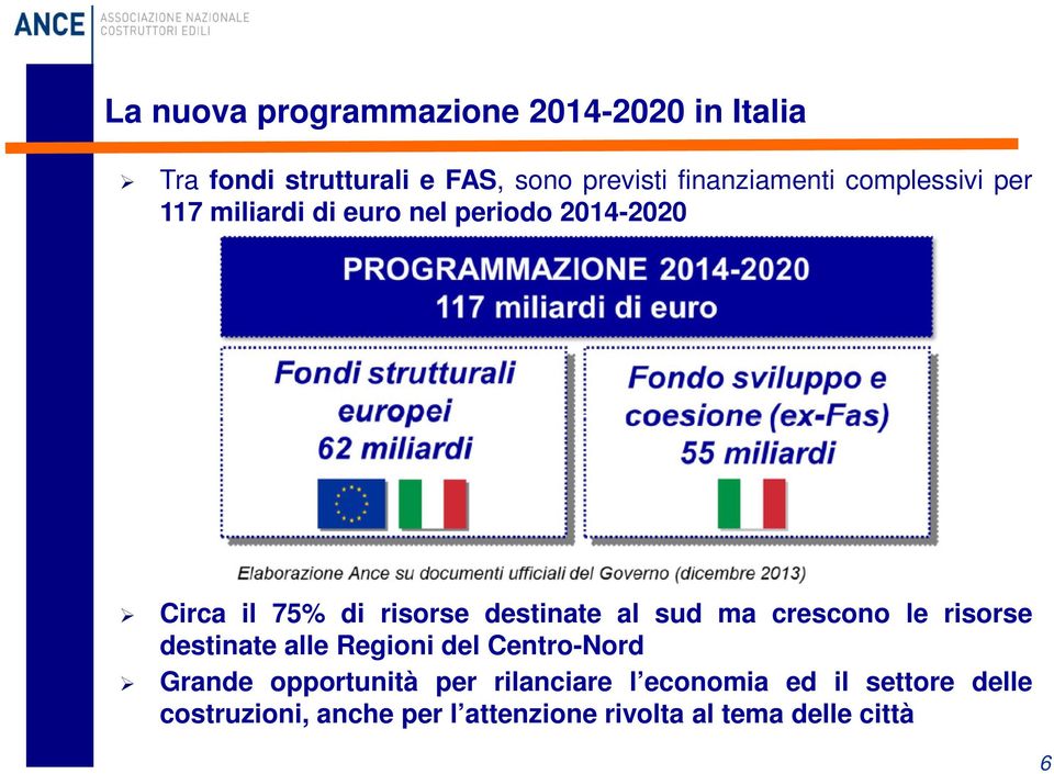 destinate al sud ma crescono le risorse destinate alle Regioni del Centro-Nord Grande opportunità