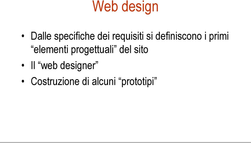 elementi progettuali del sito Il