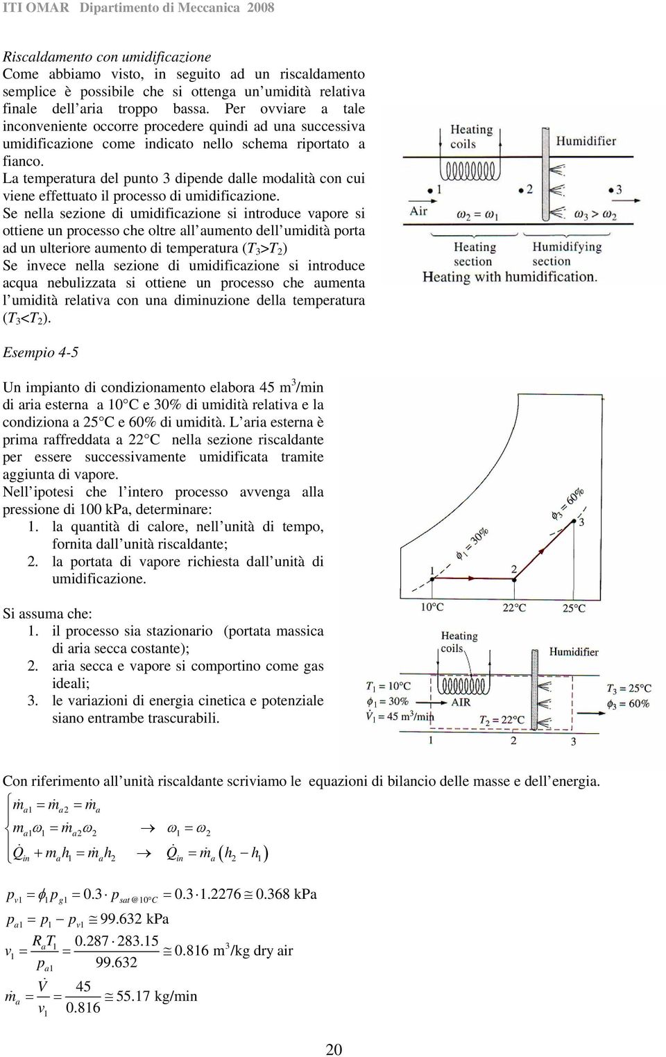 L tempertur del punto dipende dlle modlità con cui viene effettuto il processo di umidificzione.