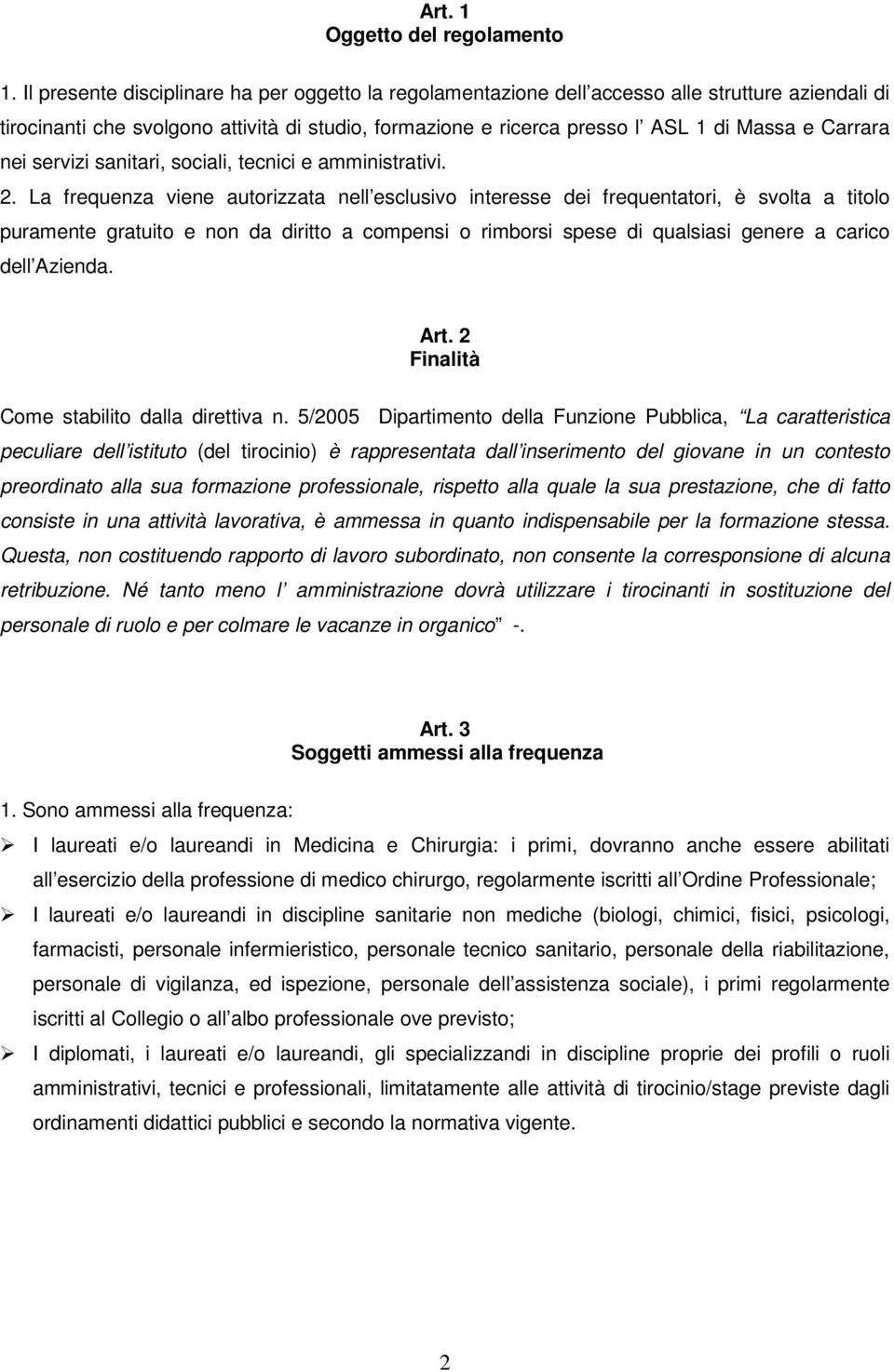 Carrara nei servizi sanitari, sociali, tecnici e amministrativi. 2.