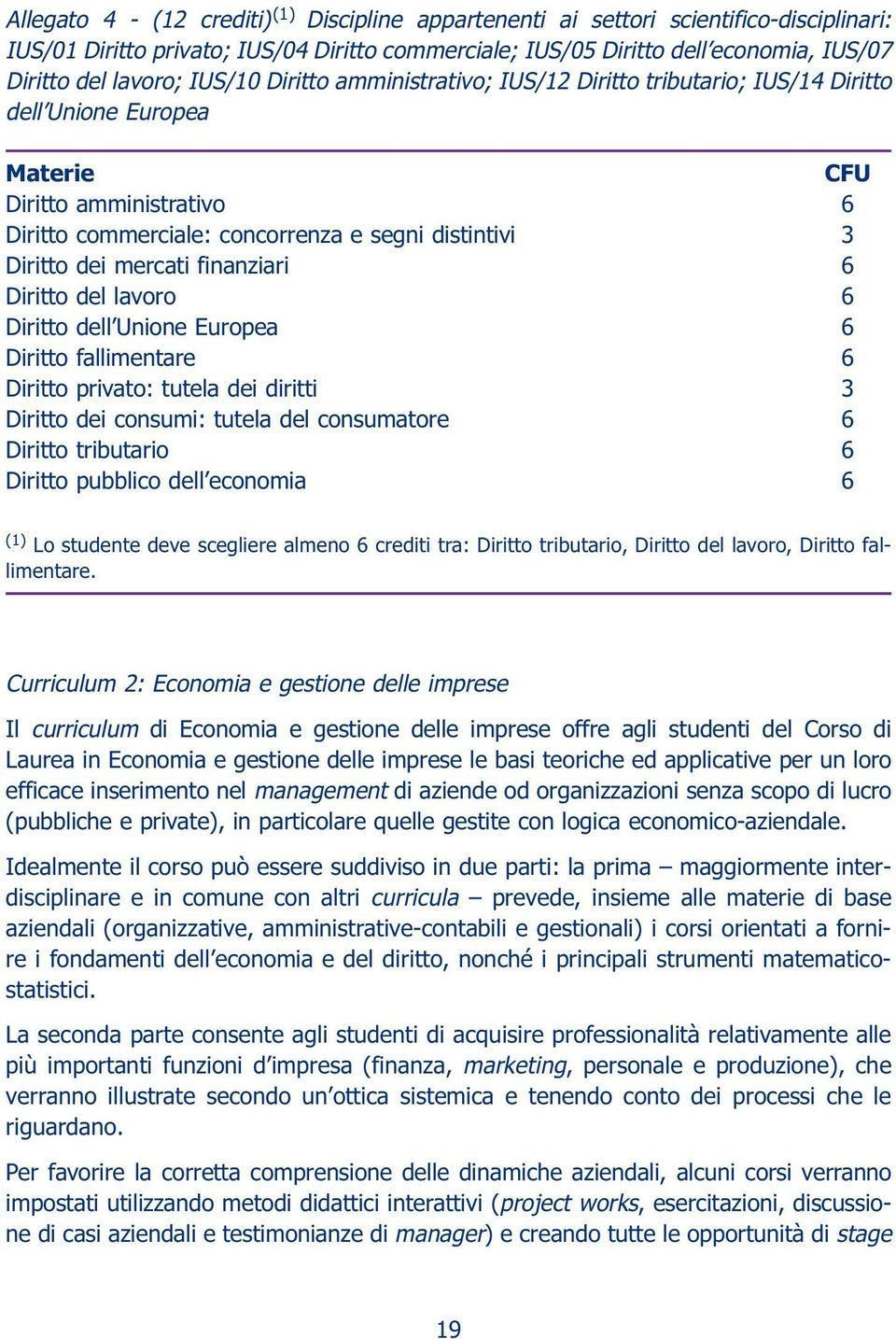 mercati finanziari 6 Diritto del lavoro 6 Diritto dell Unione Europea 6 Diritto fallimentare 6 Diritto privato: tutela dei diritti 3 Diritto dei consumi: tutela del consumatore 6 Diritto tributario 6