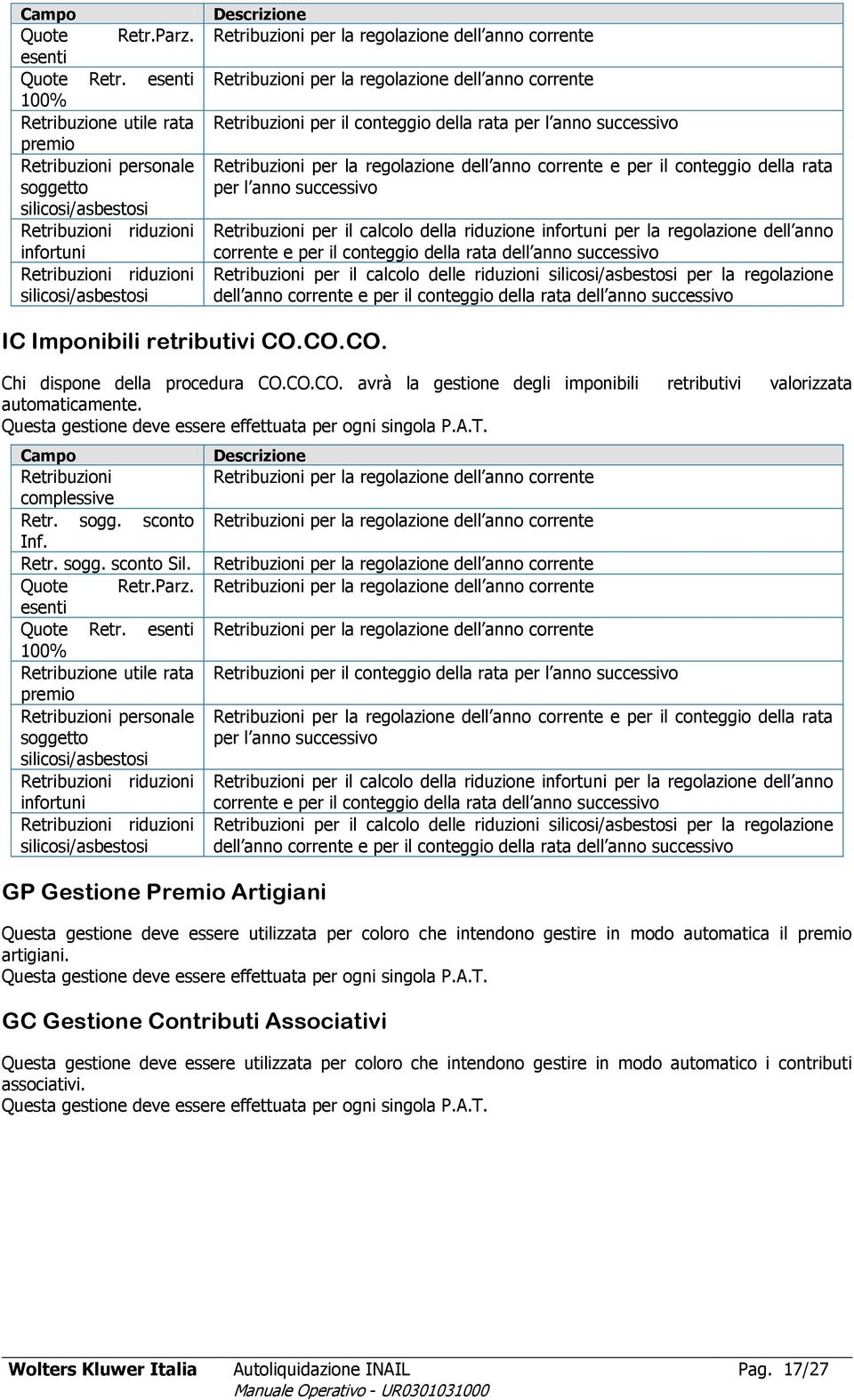 la regolazione dell anno corrente Retribuzioni per la regolazione dell anno corrente Retribuzioni per il conteggio della rata per l anno successivo Retribuzioni per la regolazione dell anno corrente