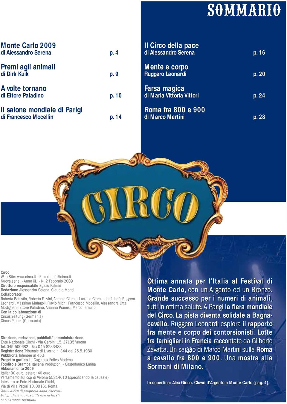 it - E-mail: info@circo.it Nuova serie - Anno XLI - N.