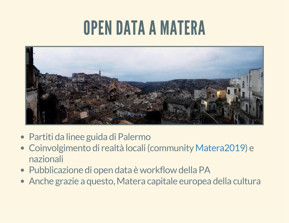 e nazionali Pubblicazione di open data è workflow della