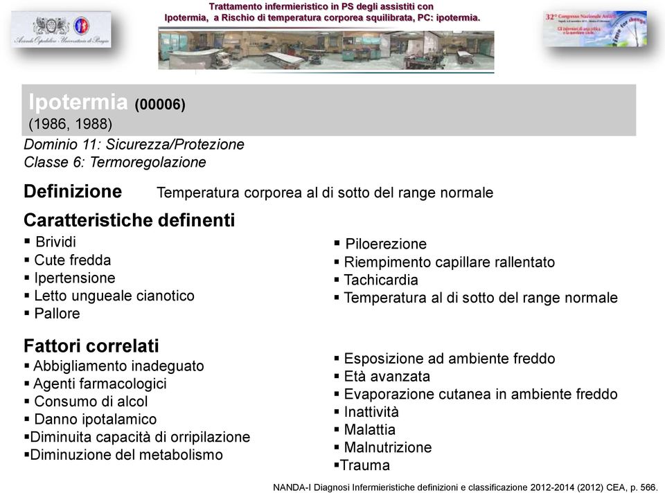 correlati Abbigliamento inadeguato Agenti farmacologici Consumo di alcol Danno ipotalamico Diminuita capacità di orripilazione Diminuzione del metabolismo Esposizione ad ambiente