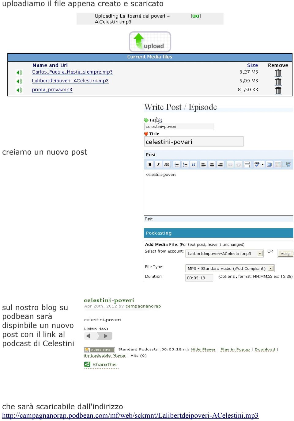 al podcast di Celestini che sarà scaricabile dall'indirizzo